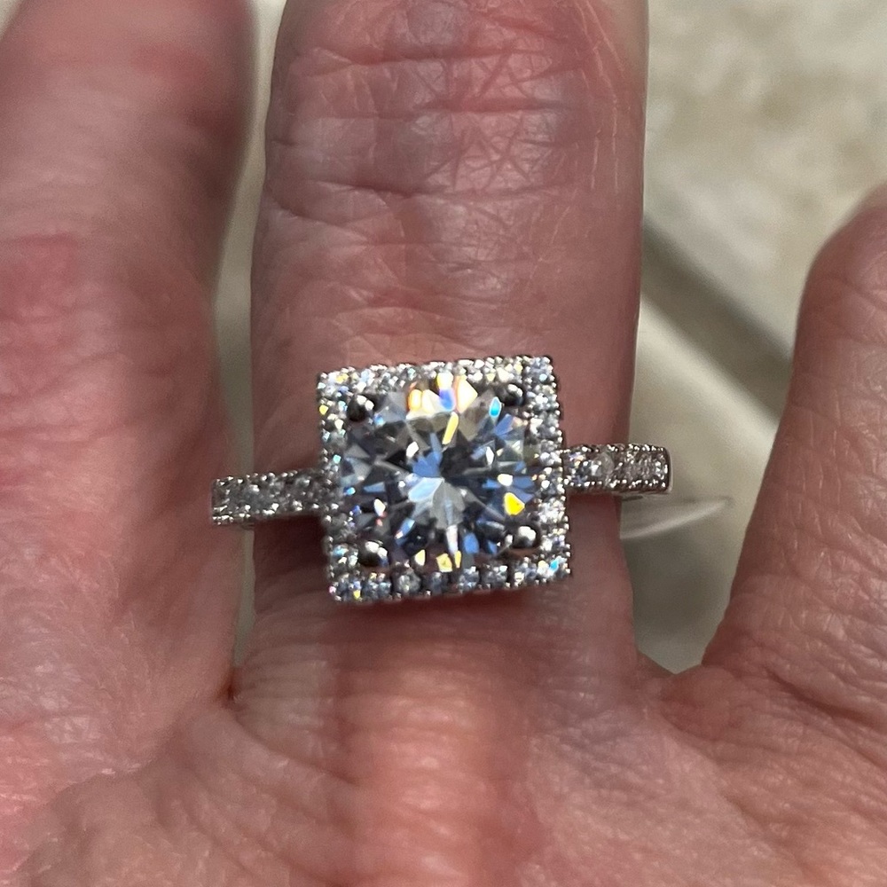 New CZ 2 Kt Sterling Silver 925 Wedding Ring Size 10